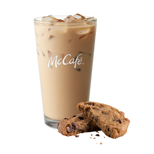 flavored iced latte with cookie